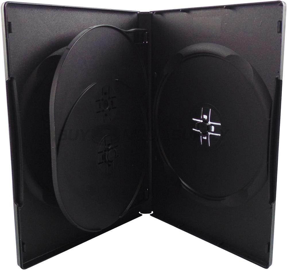 14mm Standard Black Quad 4 Discs DVD Case Lot