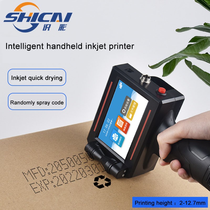 Chipless handheld inkjet printer prints date, text, image barcode QR code number