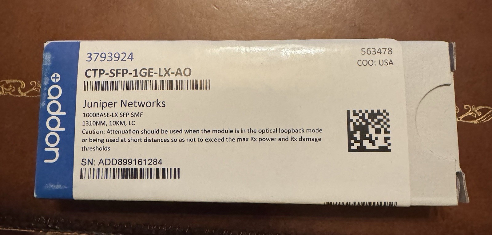 AddOn CTP-SFP-1GE-LX-AO SFP Module LC Connector for Juniper Networks
