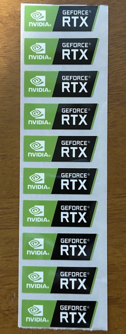 10 pcs Stickers For Nvidia GeForce RTX Case Sticker Logo. 35mm X 12mm