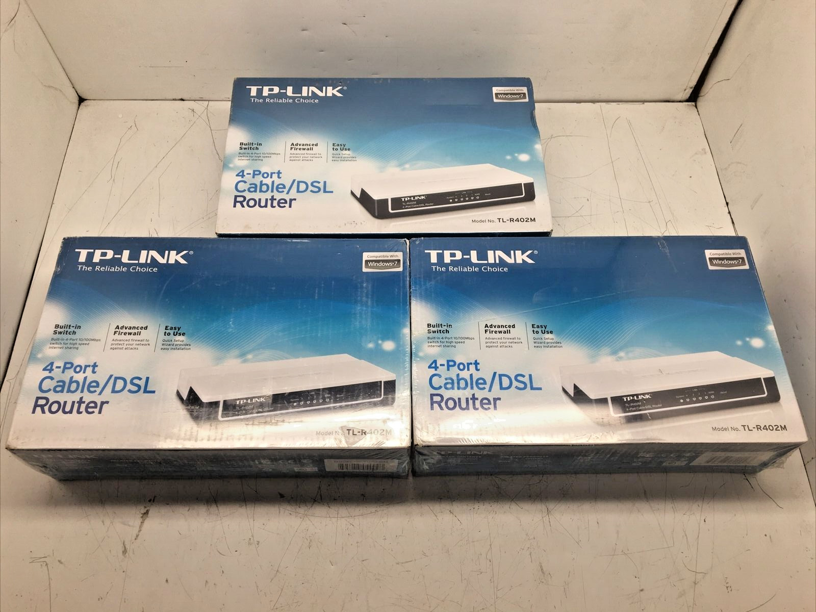 Lot of 3 TP-Link TL-R402M 4-Port Cable/DSL 10/100 Wired Routers *NEW*