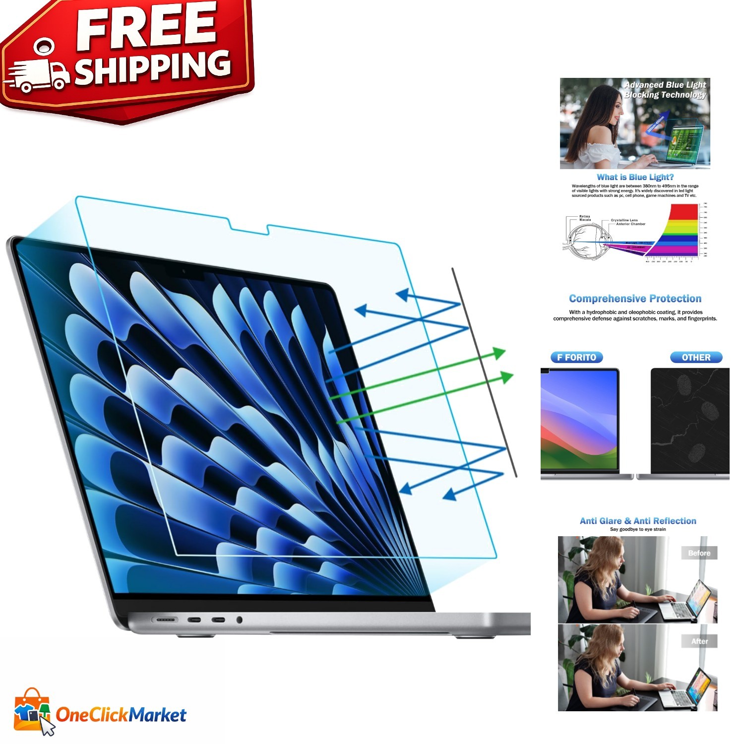 Ultimate Eye Protection 2-Pack Matte Screen Protector for MacBook Air 15.3"