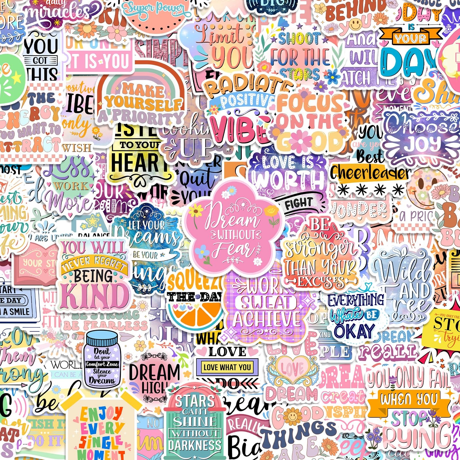 300 PCS Inspirational Stickers for Adults, Teens, Teachers, Mixed Color 
