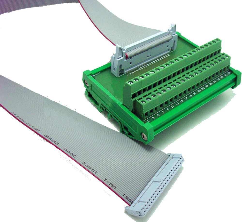  IDC40P 40 Pin Connectors Interface Module DIN Rail Terminal Blocks 0.5M Cable