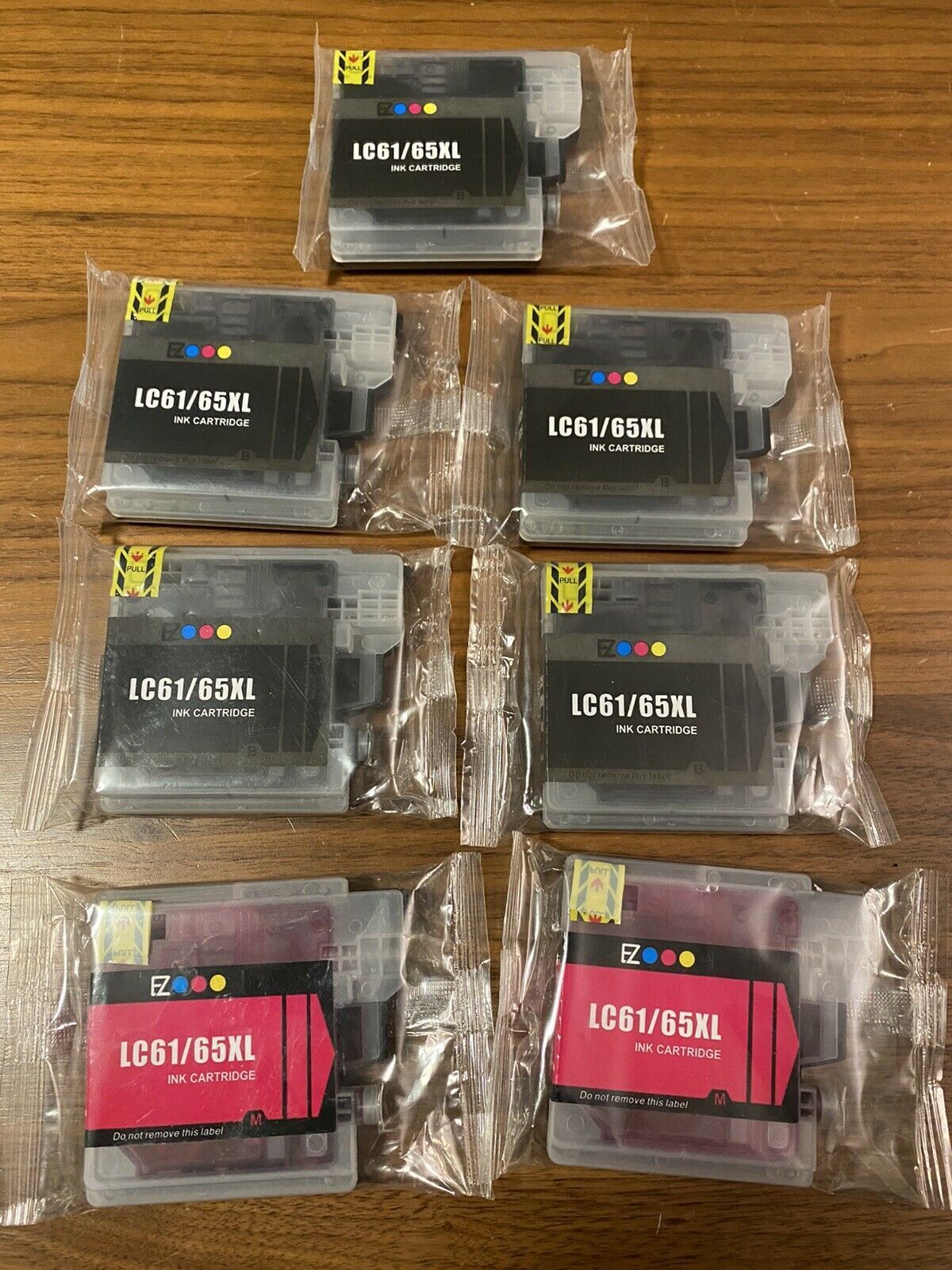 Ezink Lc61 65XL Black And Magenta, Lot Of 7