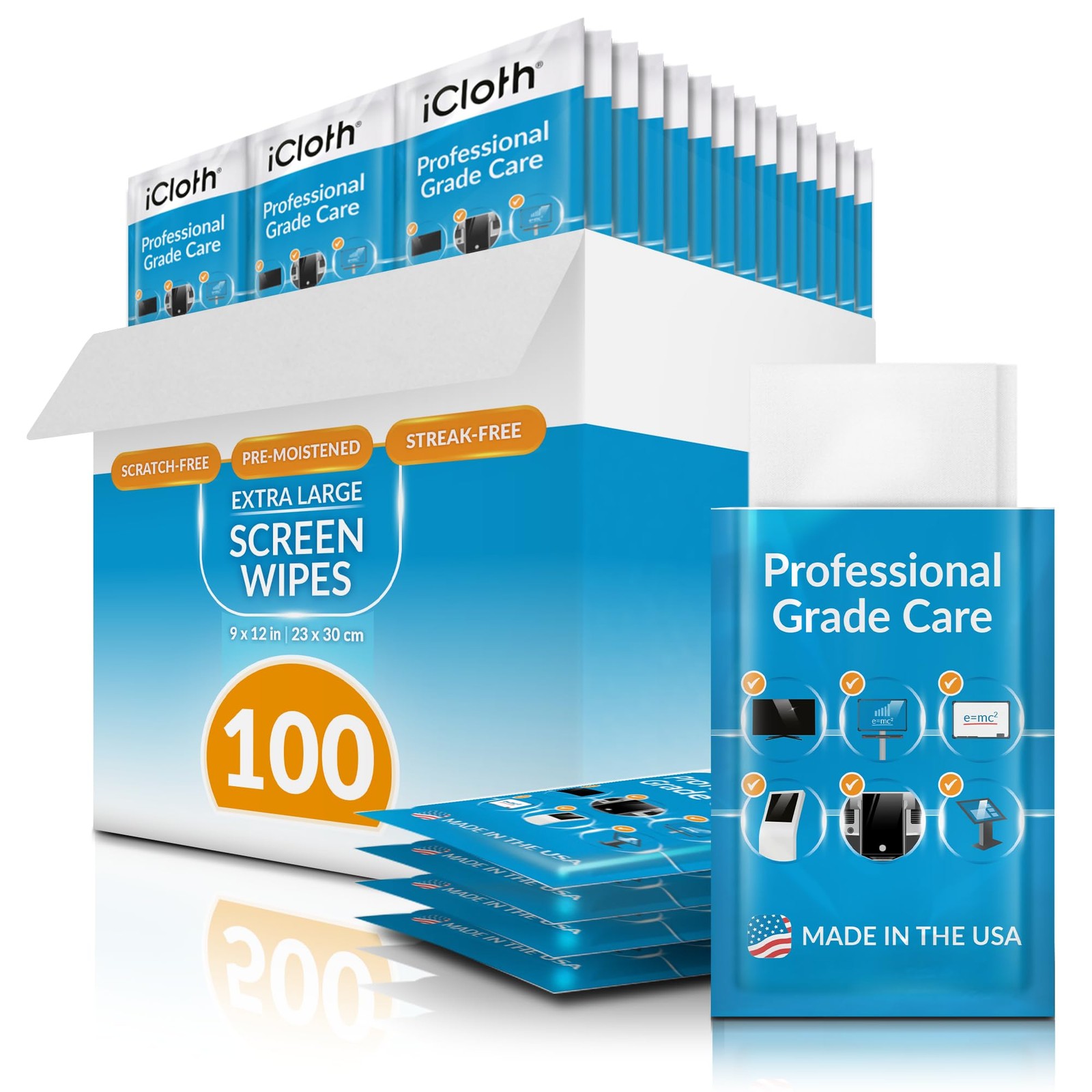 XL Screen Cleaning , Lint-Free and Streak-Free, Fast-Drying, Removes Dust, Fi...