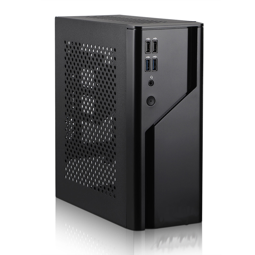 Mini ITX HTPC Desktop Case 5V ARGB Front Panel 4 USB Ports Supports 1U Power Sup