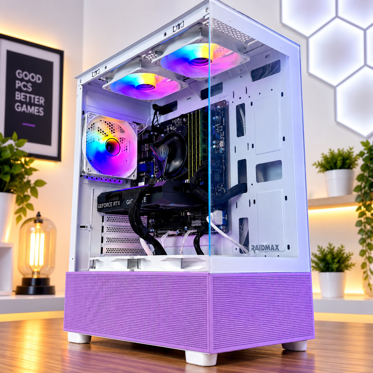 Purple Gaming PC Desktop Computer| i7 or Ryzen 7 | 32GB RAM | 2TB SSD | RTX 5060