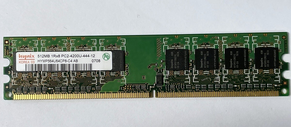 Hynix 512MB 1Rx8 PC2-4200U-444-12 Desktop RAM Memory HYMP564U64BP8-C4👀
