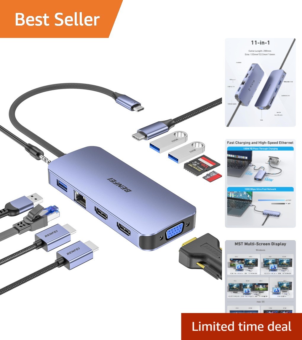 Versatile USB C Dock with Triple Display & 100W Power Delivery for Creative Pros