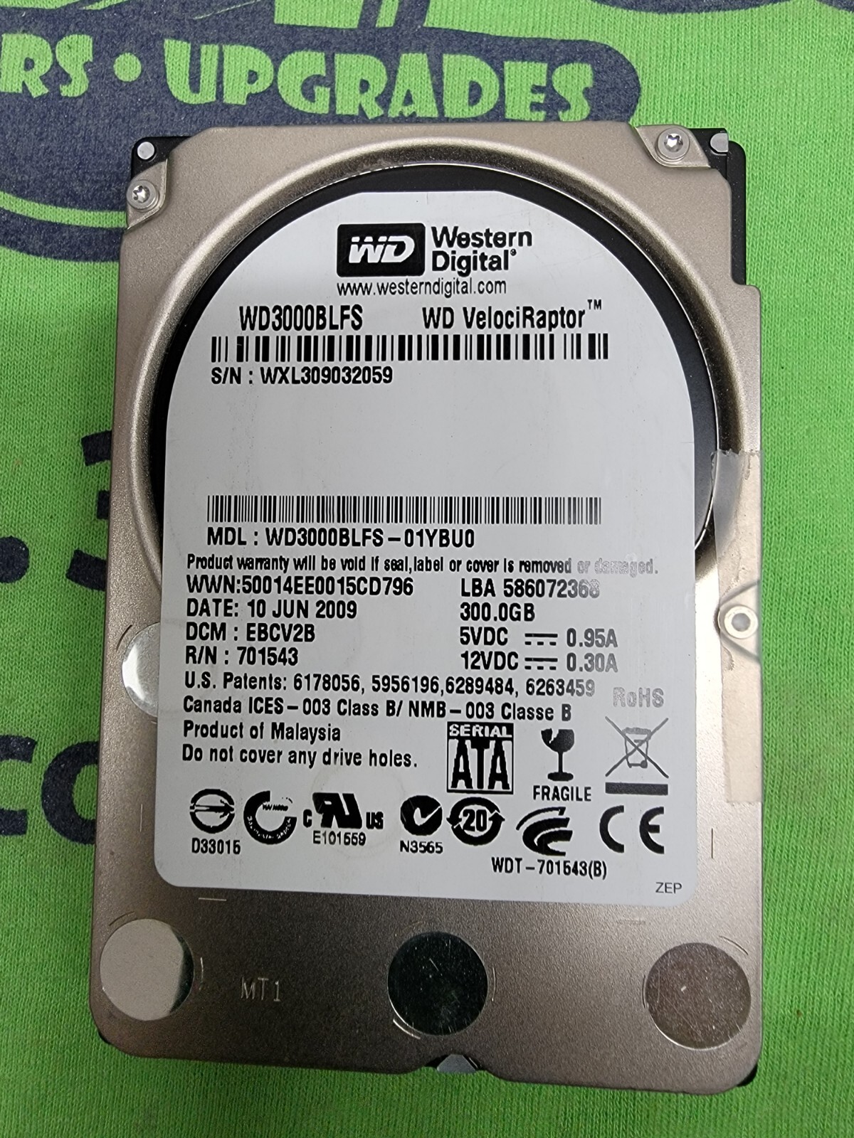 Western Digital WD3000BLFS-01YBU0 VelociRaptor 300GB SATA 16MB 2.5" HDD