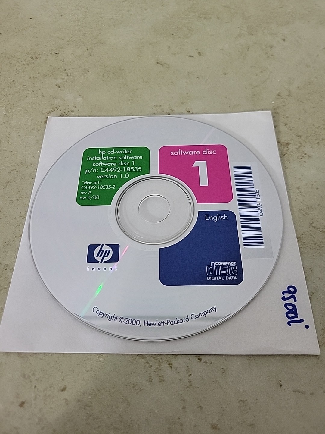 HP Invent CD-Writer Installation Software Disc Only