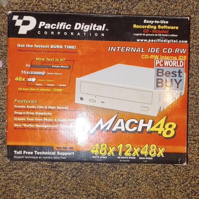 Pacific Digital MACH48 48X Internal IDE CD-RW Drive 48x12x48x