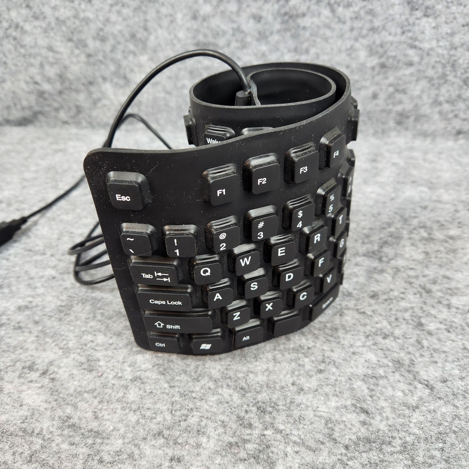 Flexible Roll Up Keyboard Black USB Wired Waterproof Portable Silent Slim TESTED