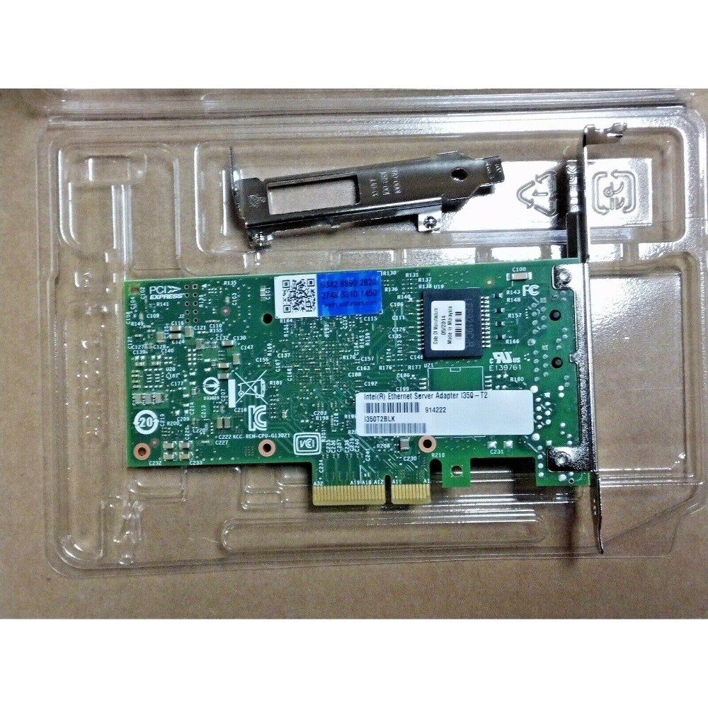 Original Intel I350-T2 1GbE Dual Port ETHERNET NIC ADAPTER I350T2BLK I350T2G2P20