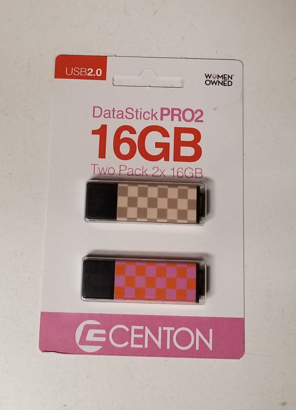 Centon USB 2.0 Flash Drives, 16GB, Multicolor, Pack Of 2- BUNDLE OF 5 BOXES