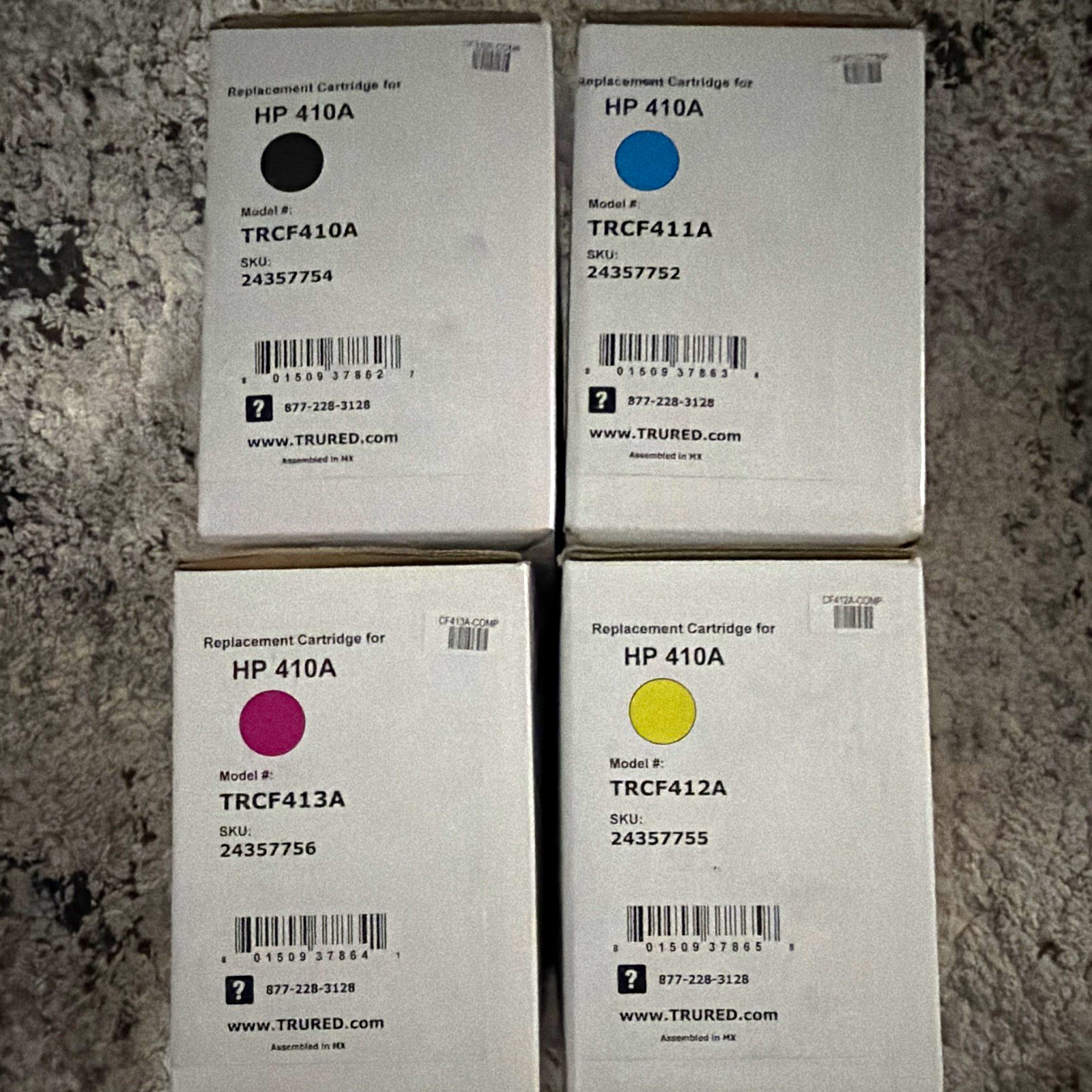 TRU RED Replacement Laser Toner Set for HP 410A TRCF410A/11A/12A/13A CMYK
