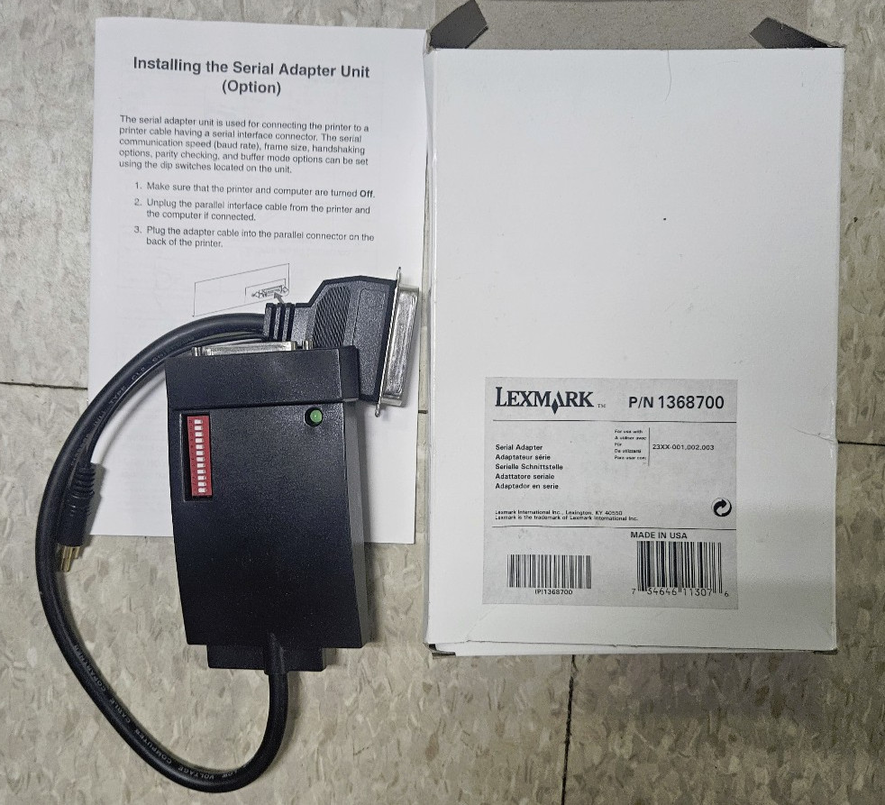 Lexmark IBM 1368700 Serial Interface Adapter - New in Original Box