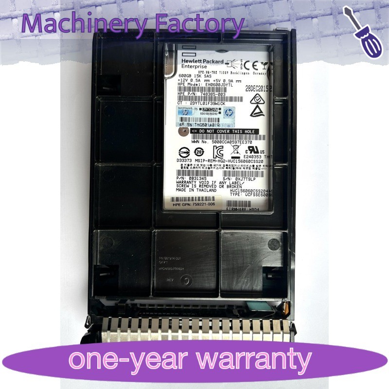 1PCS for HP 765867-001 765424-B21 ENTERPRISE 600GB SAS 12G 15K 3.5" SC Hard Dri