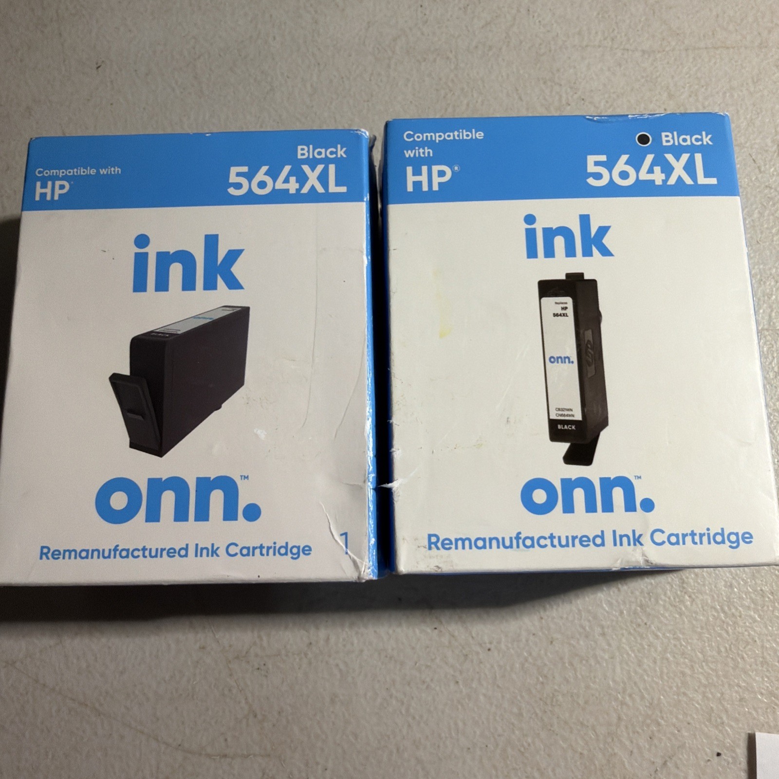Onn Ink Cartridge Printer Toner 564XL BLACK (Exp 3/26 & 5/24) SEALED - Lot Of 2