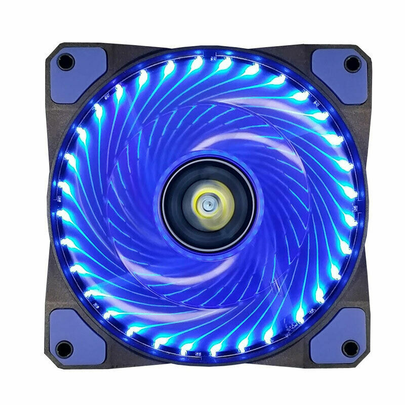 Computer Case PC BLUE Cooling Fan LED 120mm Cooler Quiet Fan