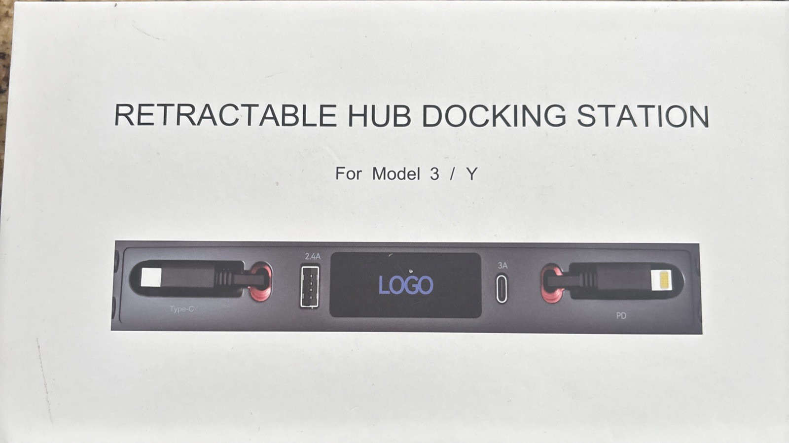 Retractable Hub Docking Station For Model 3/Y  NIB