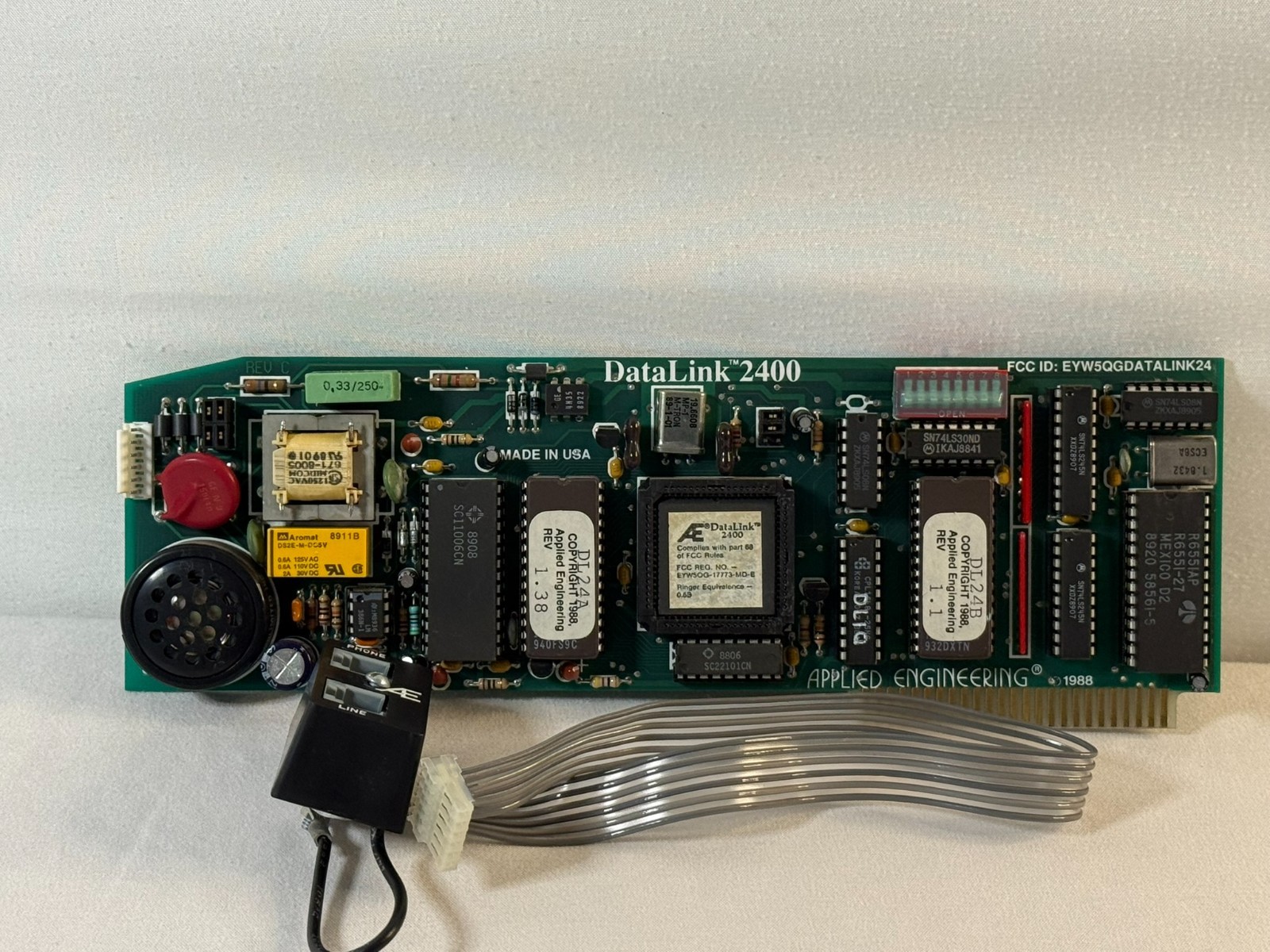 Vintage Applied Engineering DataLink 2400 Apple II IIGS Modem Card Rev C 1988