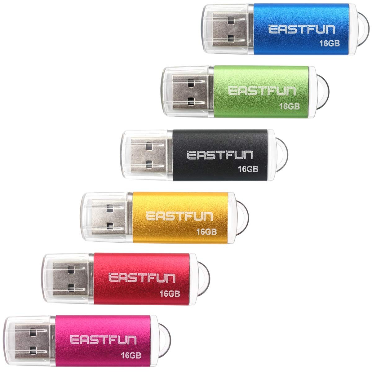 6 Pack 16GB USB 2.0 Flash Drive Memory Stick Thumb Drive, with Indicator, 6 P...