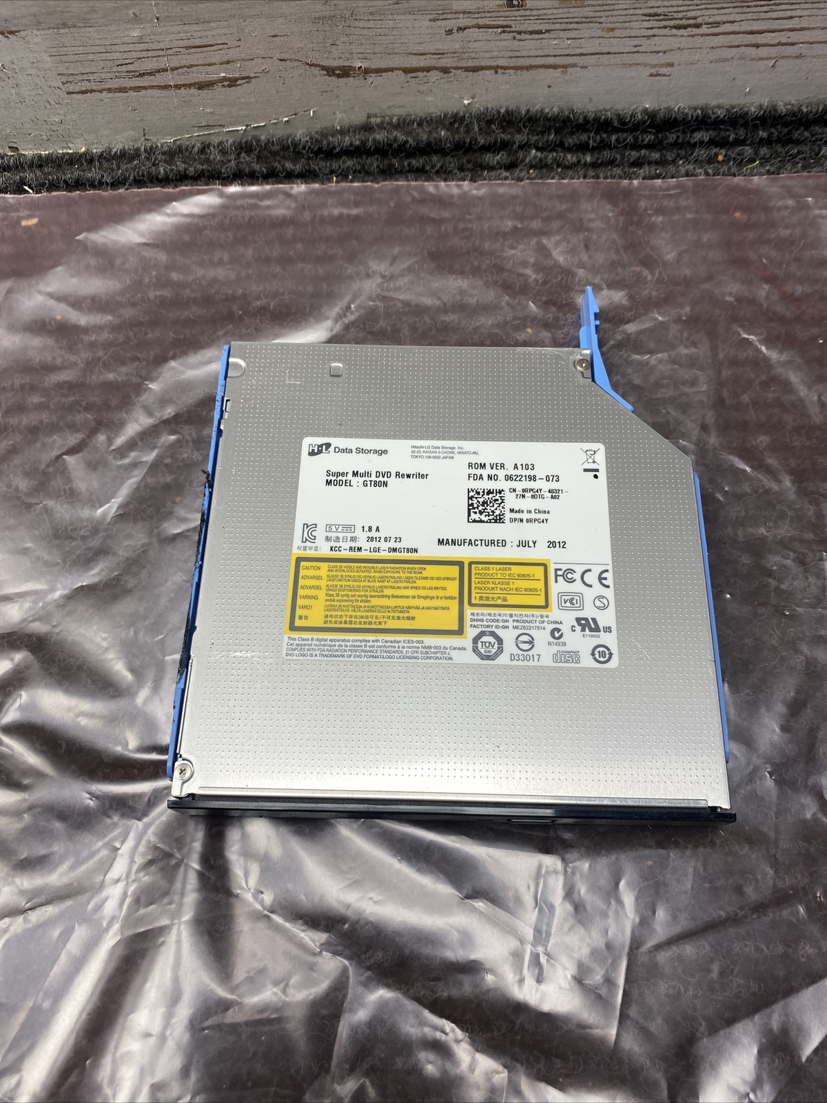 Dell OptiPlex 7010 GT80N Optical CD-RW DVD-RW Disk Drive RPG4Y 0RPG4Y Tested