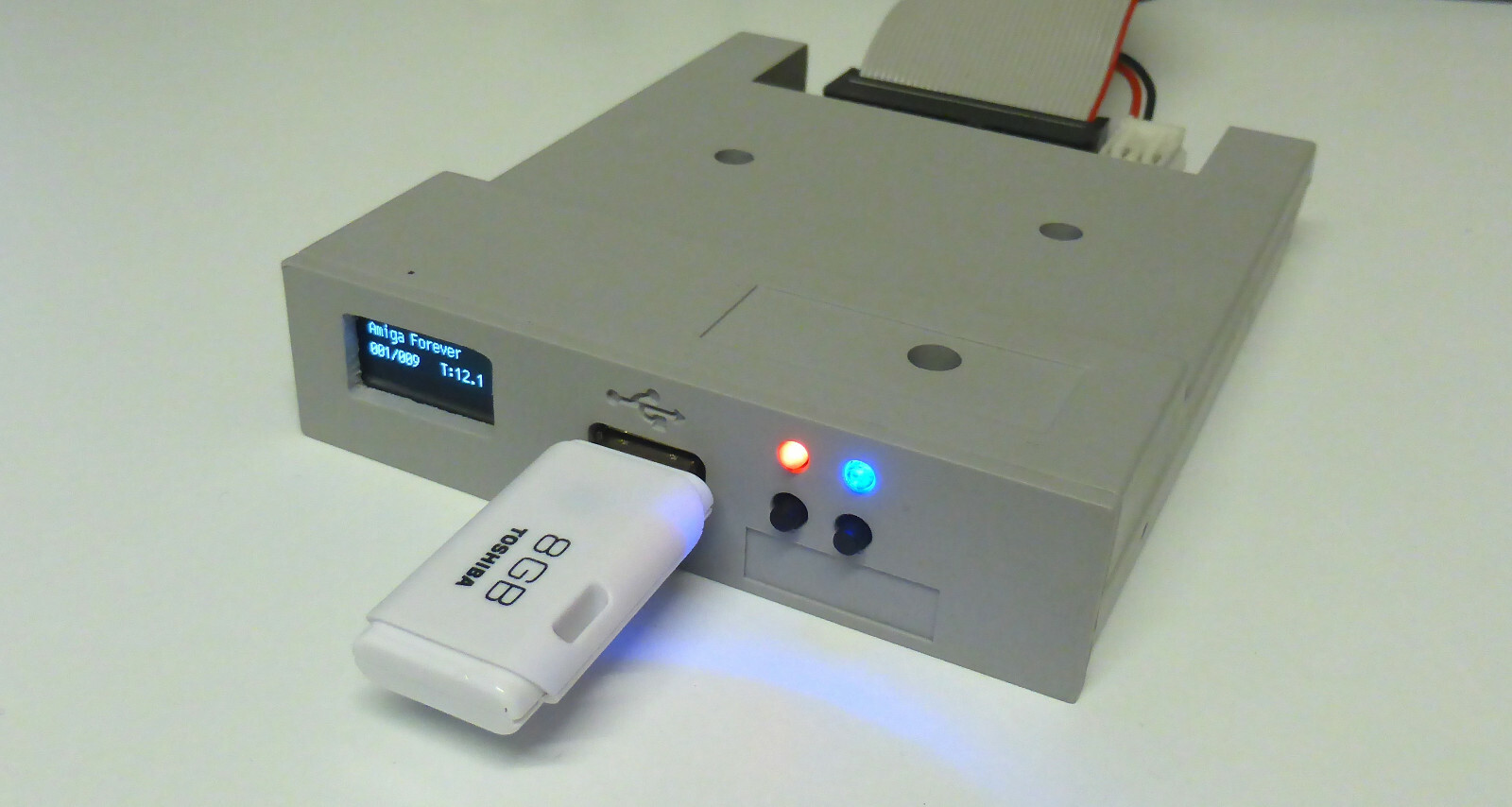 Amiga Gotek USB Floppy Emulator.   OLED Display.     Blue LED (White)