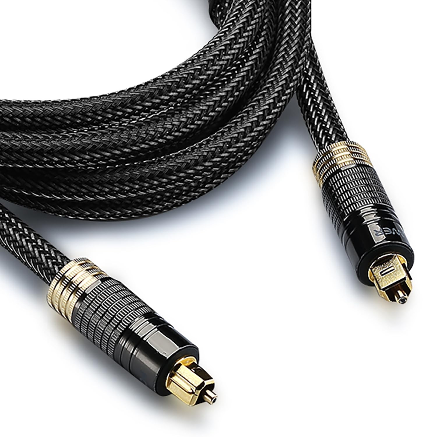 24K Gold Plated Toslink Digital Fiber Optical Audio Cable, 6 FT