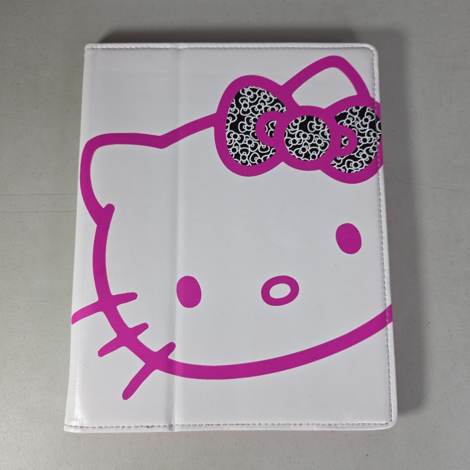 Sakar Hello Kitty iPad Portfolio Case Stand White Hot Pink Bow Fits Gen 2 3 4