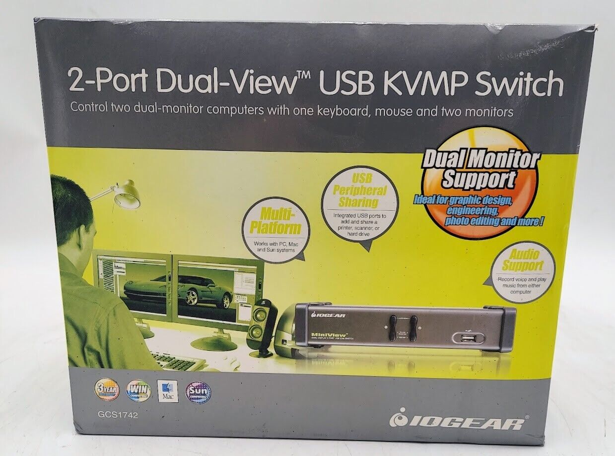 IOGear MIniView GCS1742 2-Port Dual View KVMP Switch (VGA)