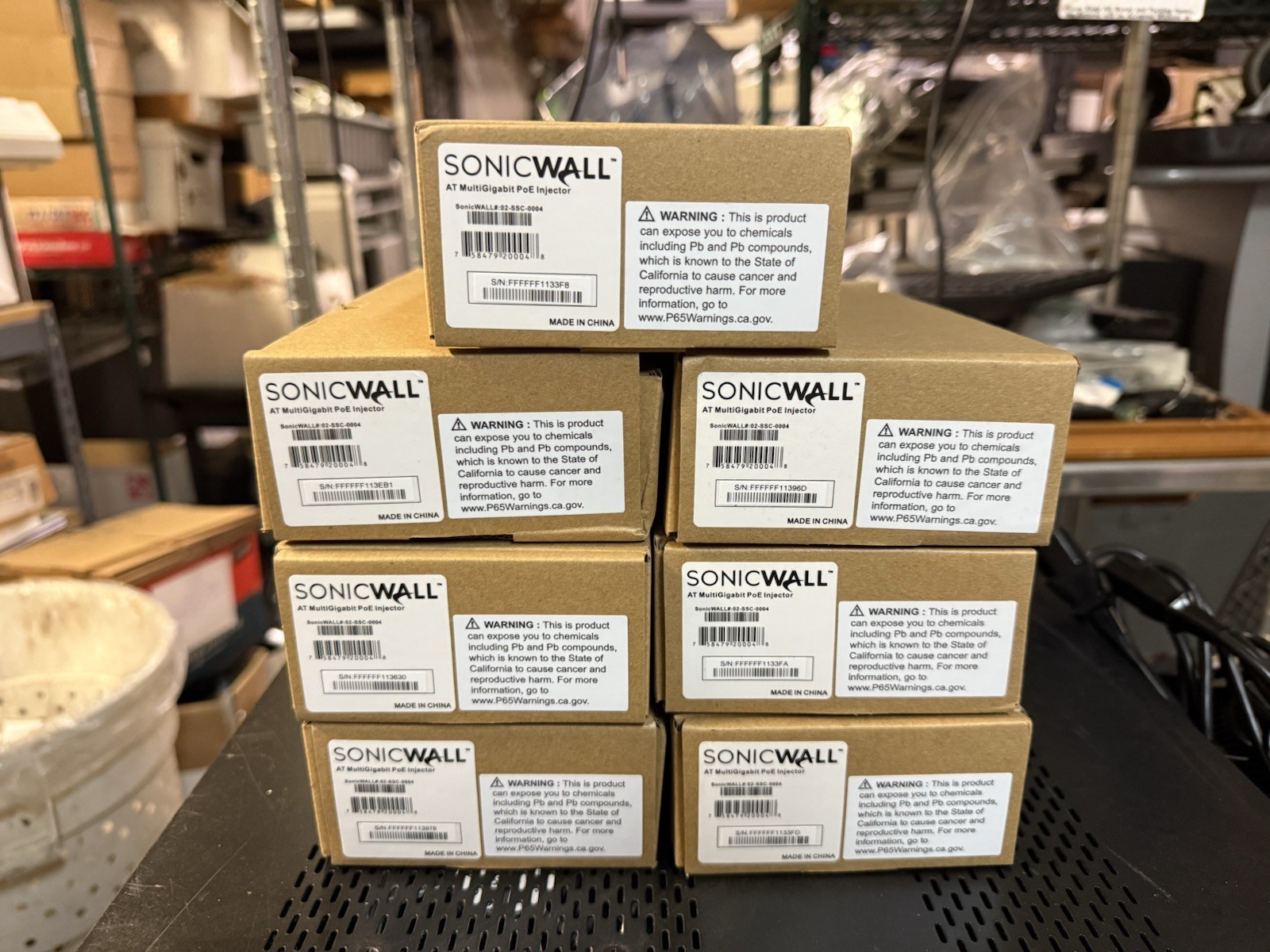 7 x Dell SonicWALL 02-SSC-0004 AT MultiGigabit PoE Injector NEW OPEN LOT 7