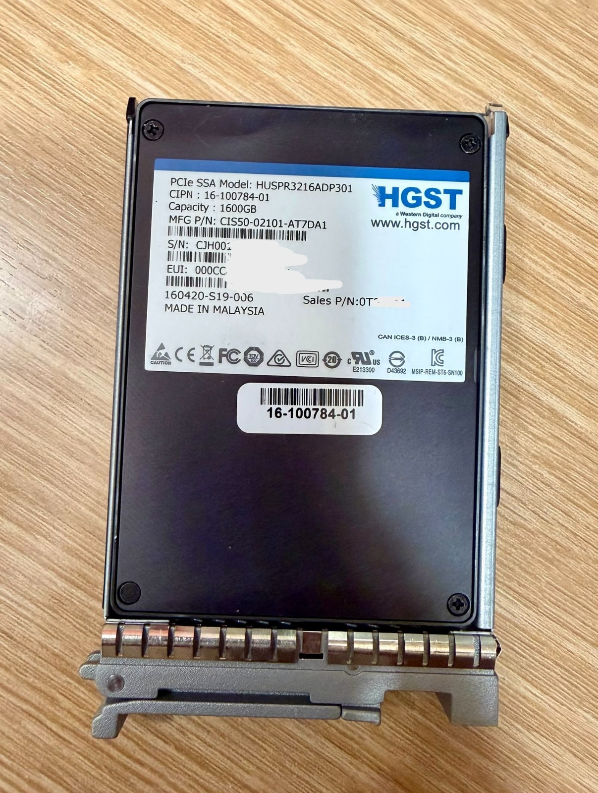 HUSPR3216ADP301 Cisco Western Digital Ultrastar SN100 NVMe PCIe 1.6TB 2.5 SSD