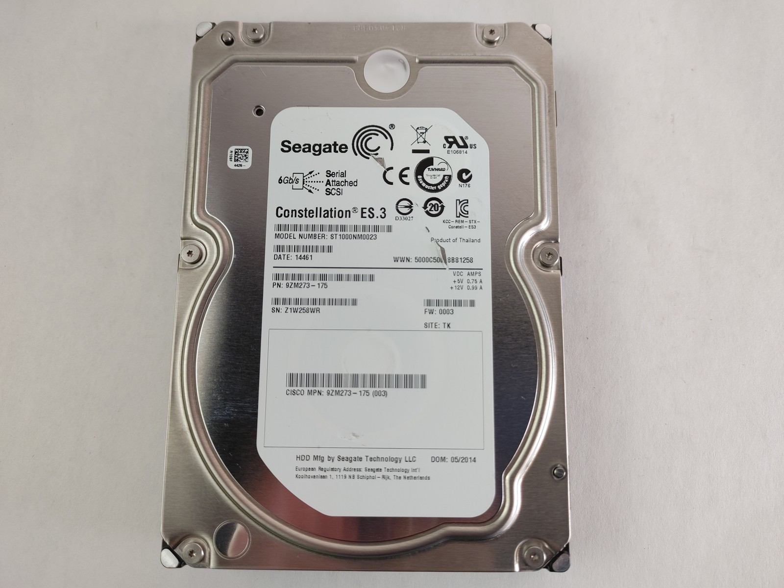 Lot of 5 Seagate Constellation ST1000NM0023 1 TB 3.5 in SAS 2 Enterprise Drive