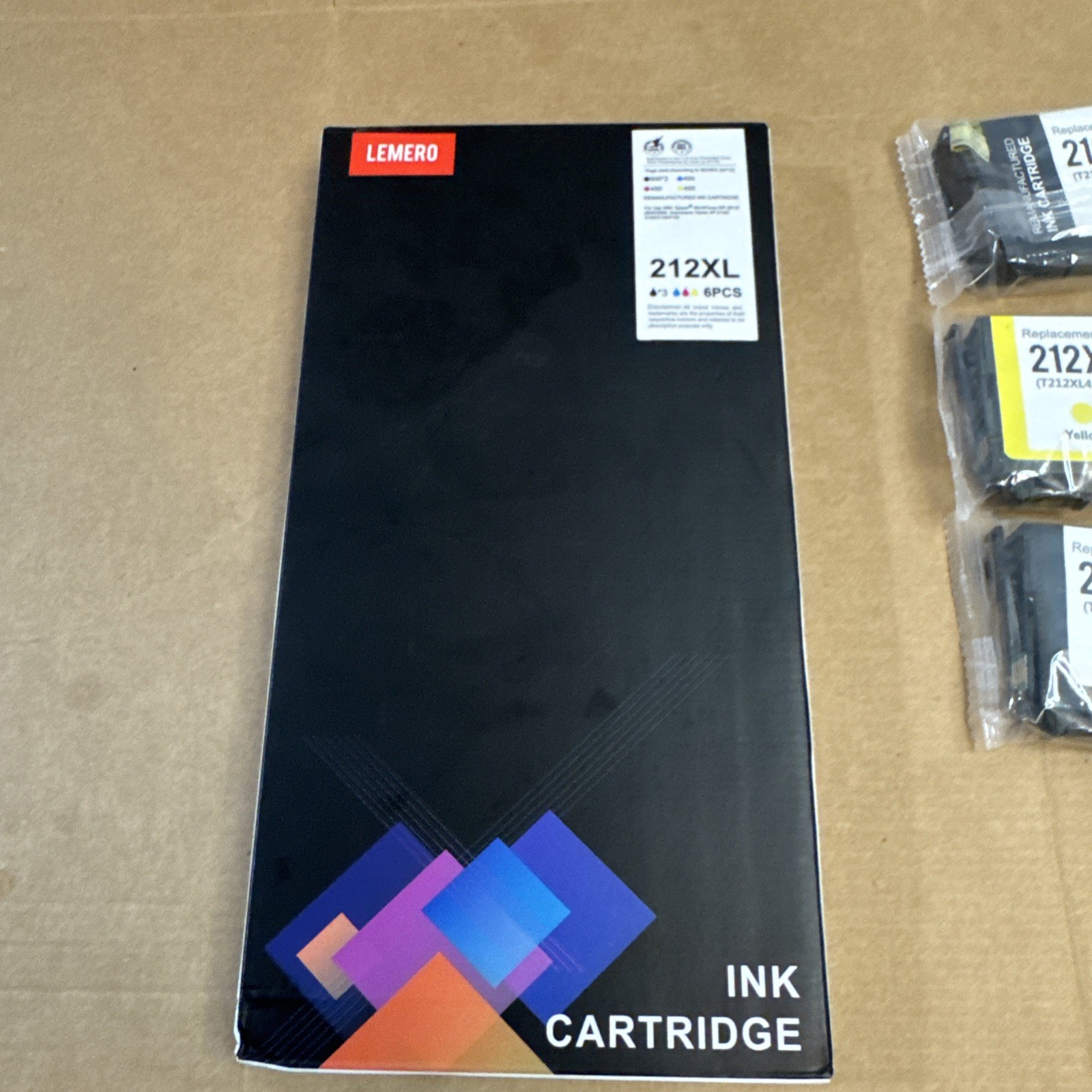 LEMERO 212XL INK CARTRIDGES 6 PACK  FOR EPSON PRINTERS - 5  Sealed 1 Damge New 