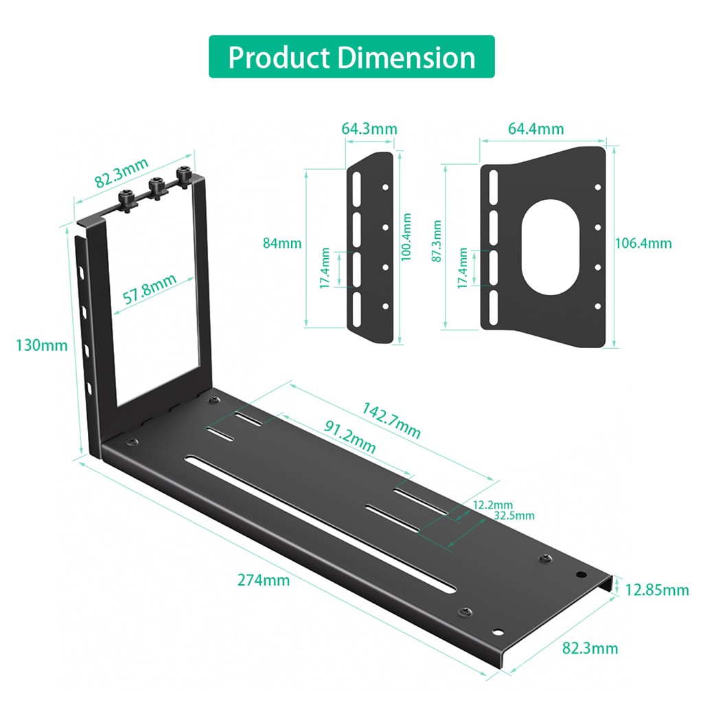 Vertical GPU Mount Bracket 3 Slots Graphics Card Holder with eGPU Dock External