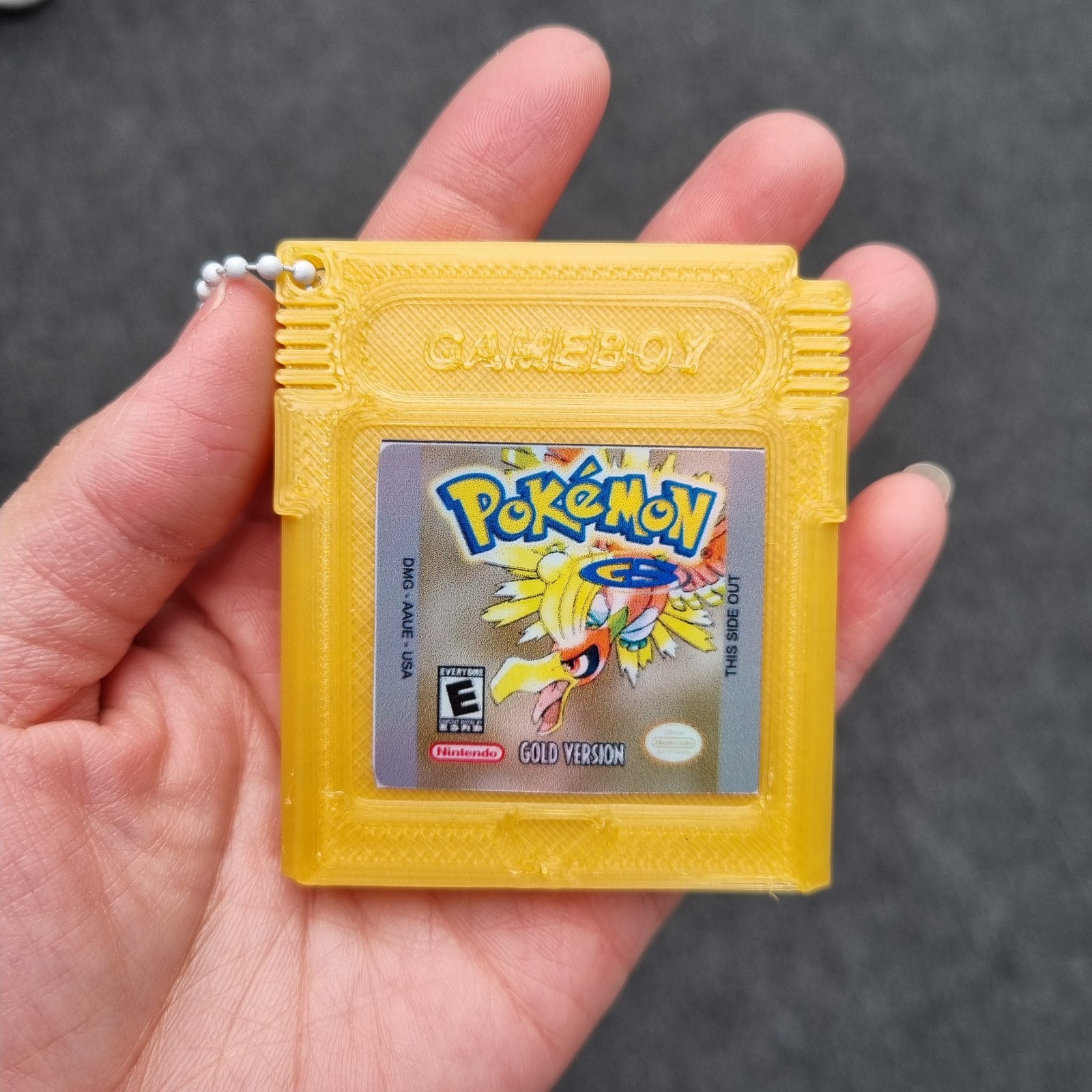 Pokémon Gold GameBoy Cartridge  Keychain Souvenir Mockup