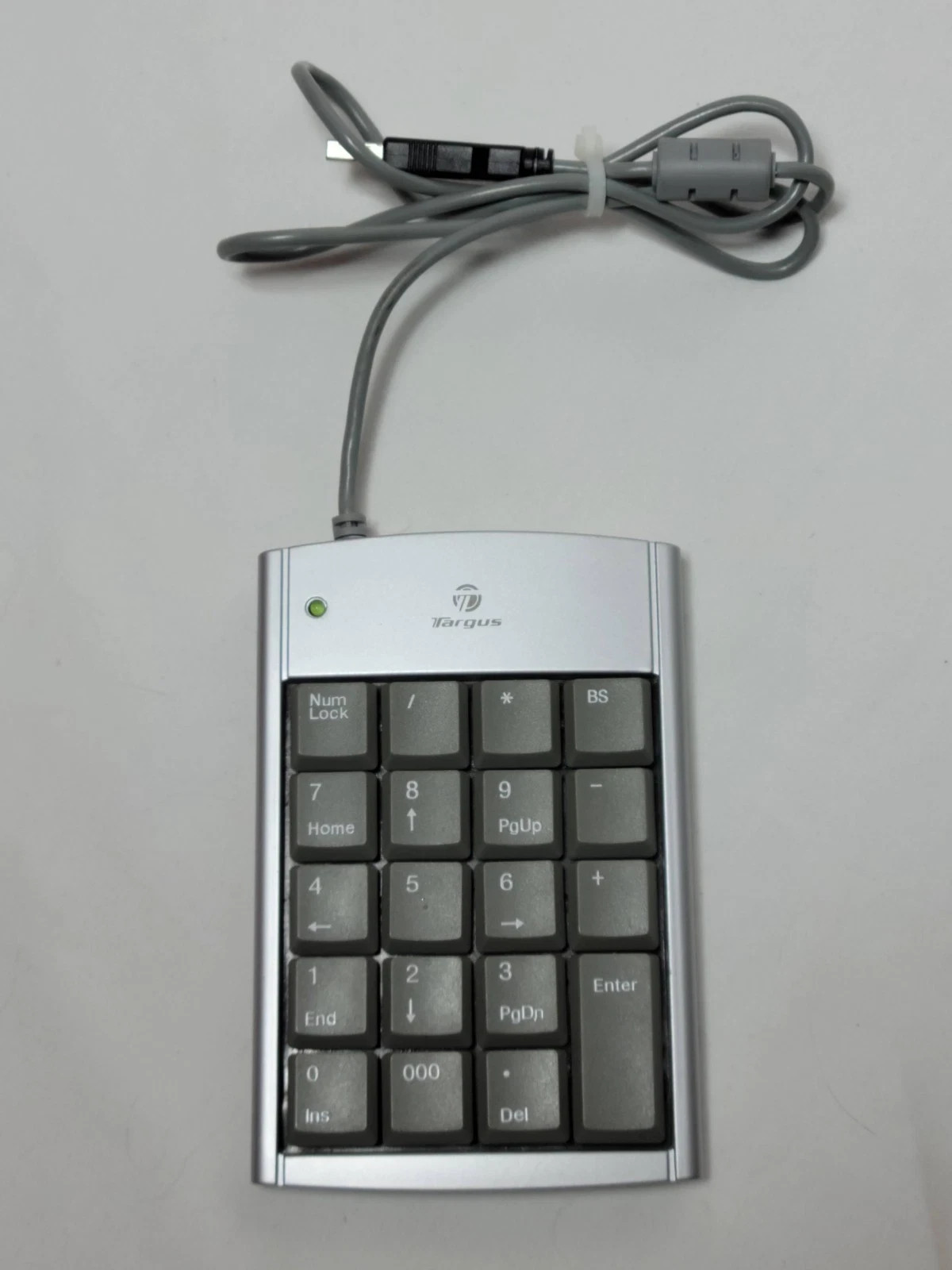 Targus 10-Key Numeric USB Keypad 2 USB Ports Gray Model PAUK10U-BB Used Great