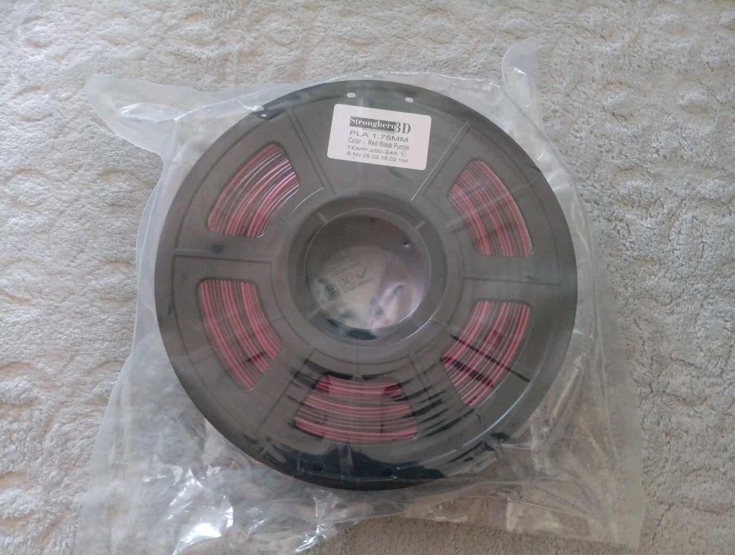 Stronghero 3D Printer Filament 1.75mm Red,Black, Purple