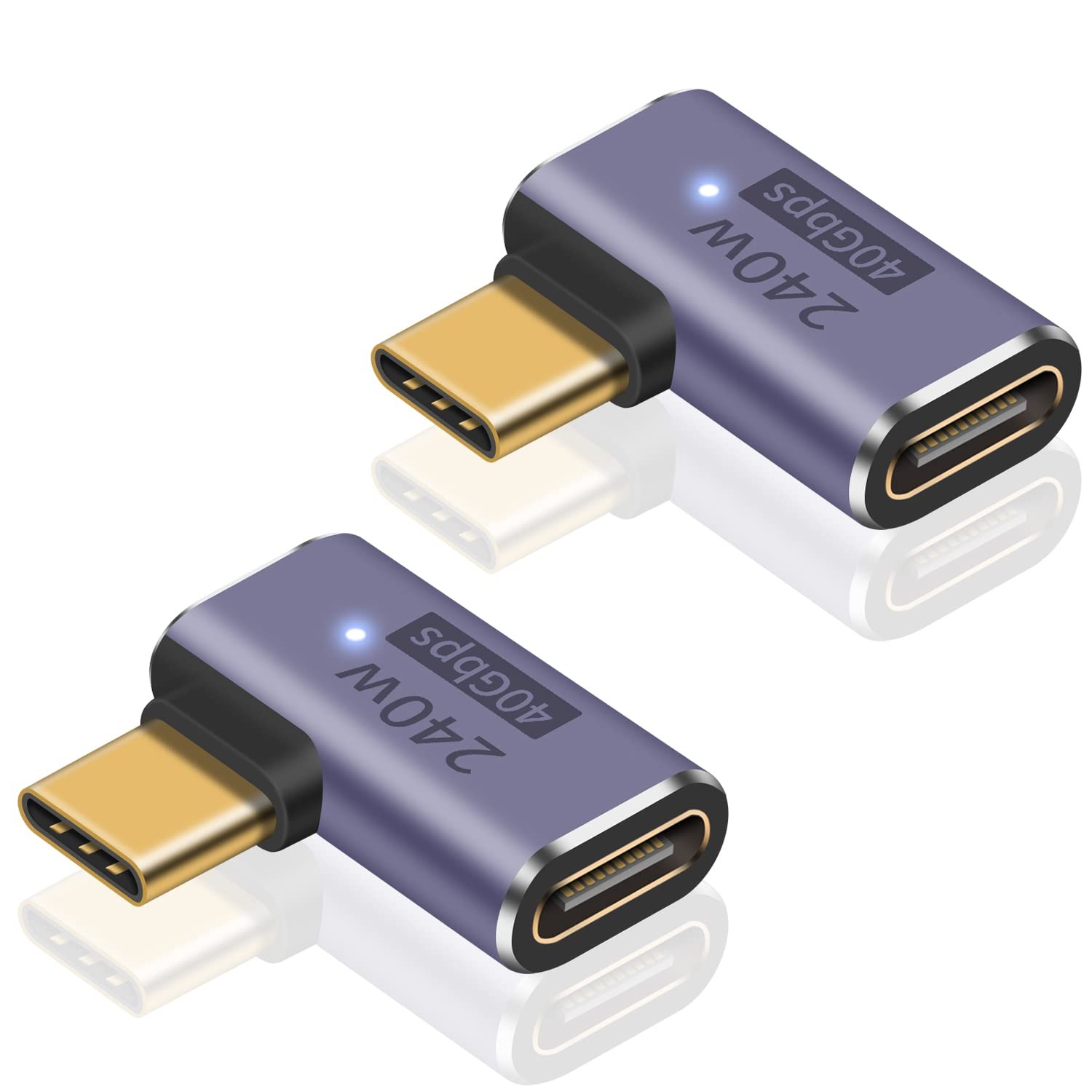 USB C Right Angle Adapter PD 240W for Thunderbolt 4/3, Right Angle 90 Degree ...