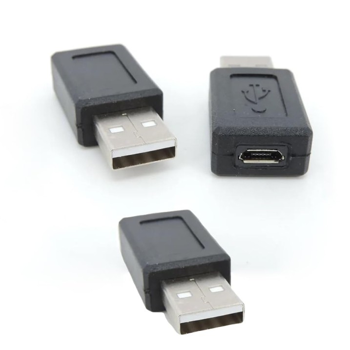 ThtRht 3 Pack USB 2.0 Male to Micro USB Female Adapter 5 Pin Type A to B Plug Co