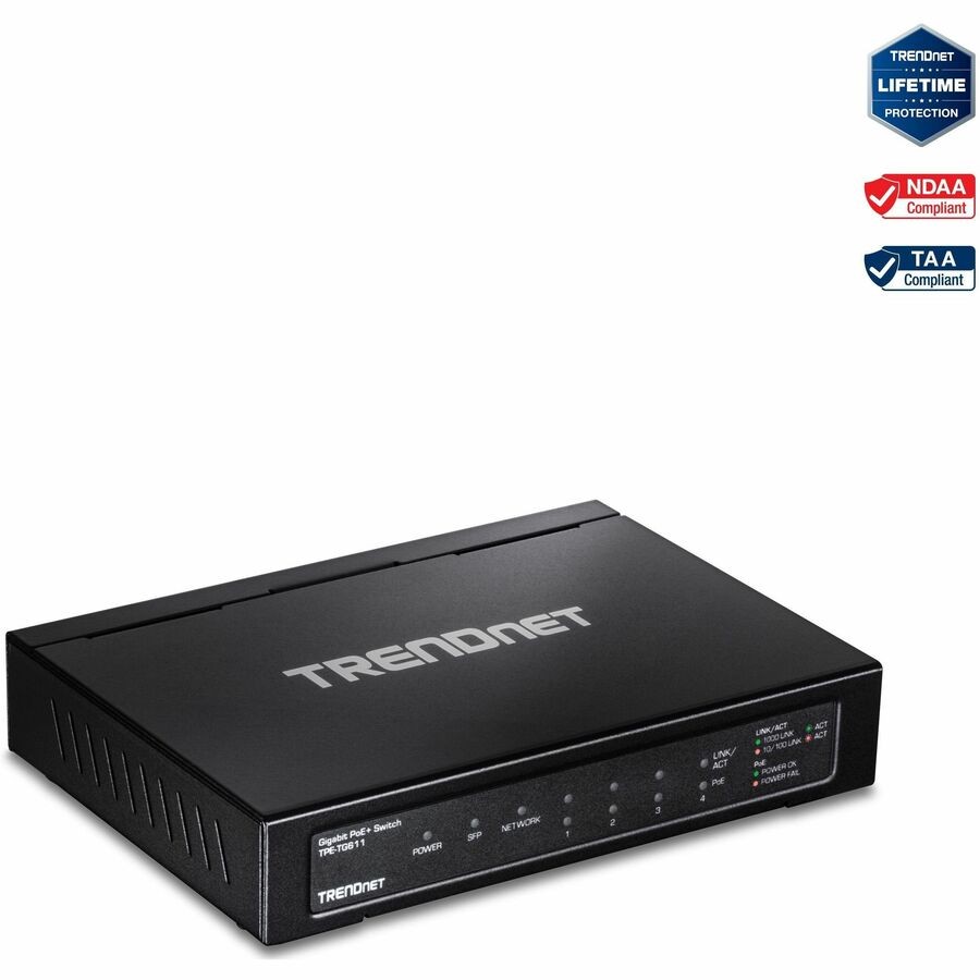 TRENDnet 6-port Gigabit Poe+ Switch TPE-TG611