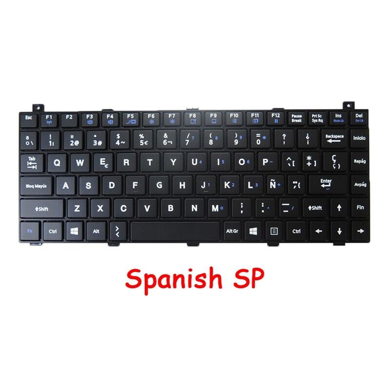 Backlit Keyboard For GETAC V200 G2 V200G2 Spanish SP With Black Frame New