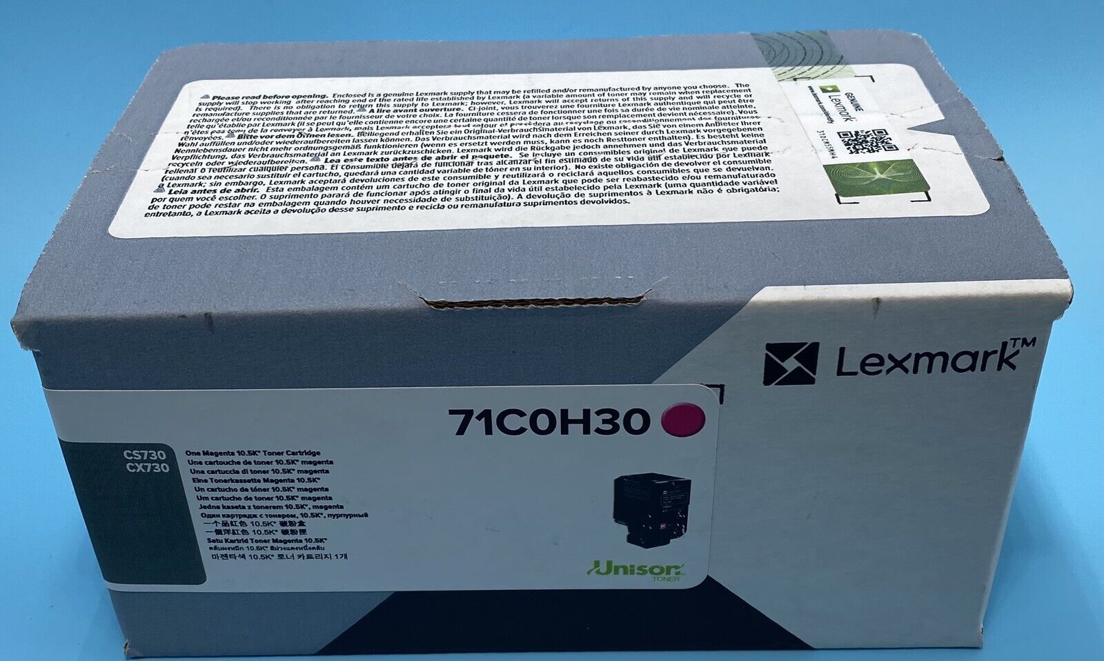 Lexmark  Genuine 71C0H30 Magenta High Yield Toner Cartridge MSRP $440