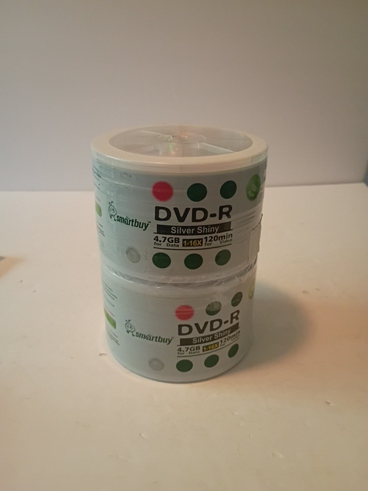 Smart Buy 100 Pack Dvd-R 4.7Gb 16X Shiny Silver Blank Data Video Movie Recordabl