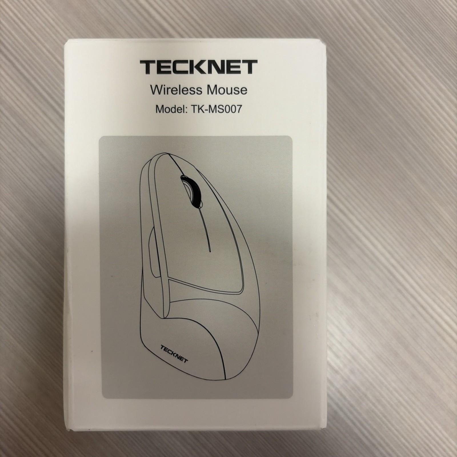 TECKNET TK-MS007 Vertical Ergonomic Wireless Mouse White 4800 DPI Silent Click