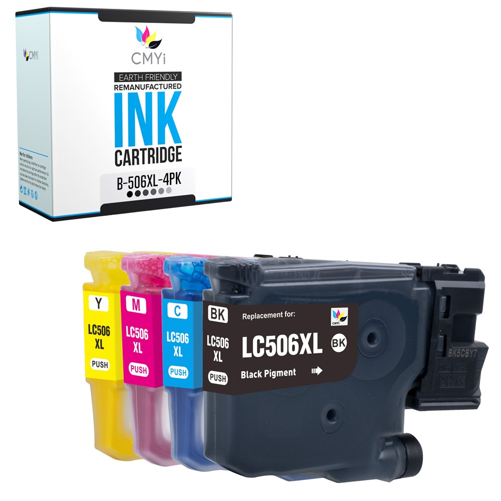 4-Pack Compatible CMYi LC506XL Ink Cartridges Combo fit Brother MFC-J4555DW