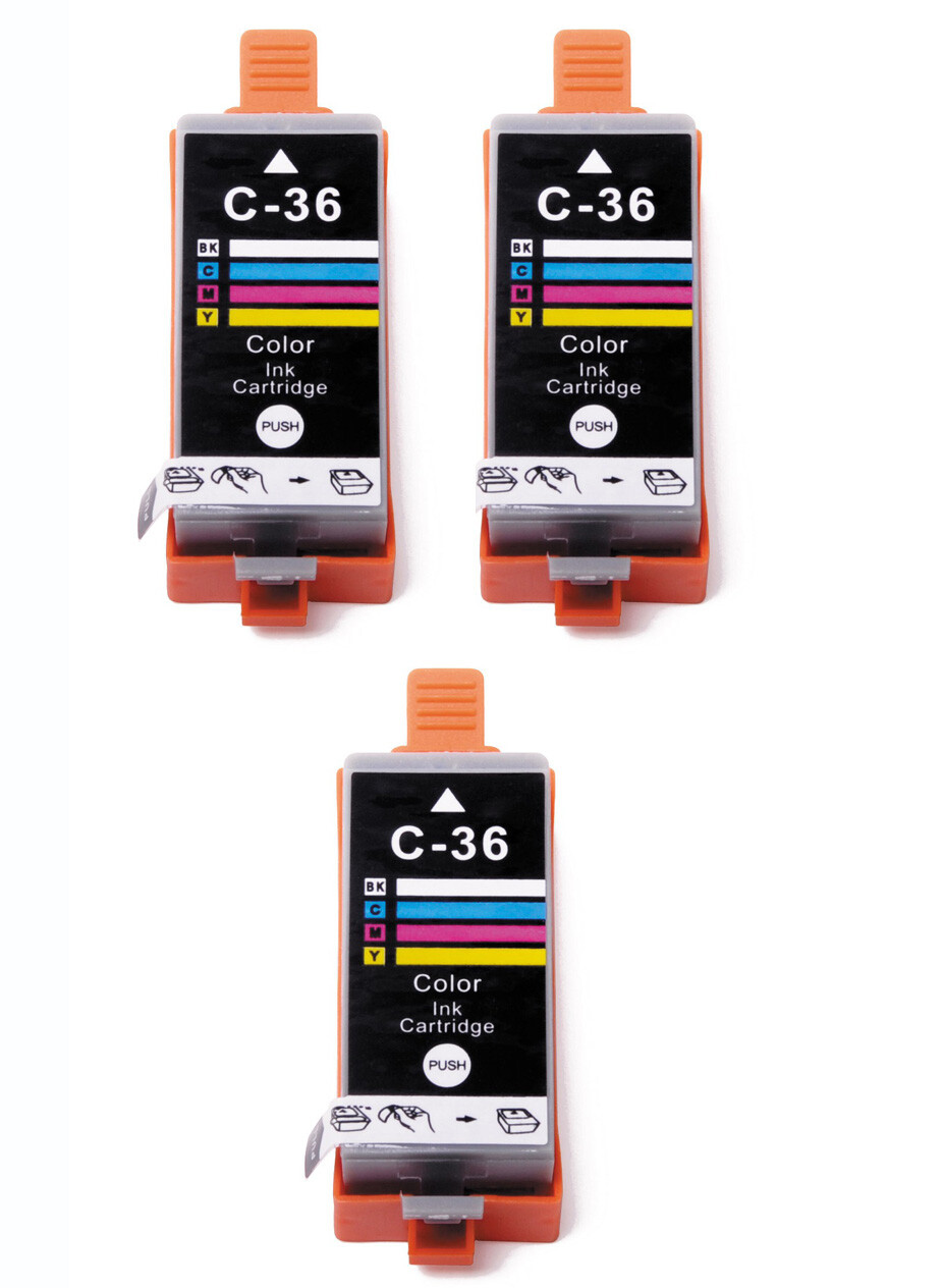 3 Pack COLOR Printer Ink Tanks for CLI-36 Canon Pixma iP100 iP110 TR150 Printer